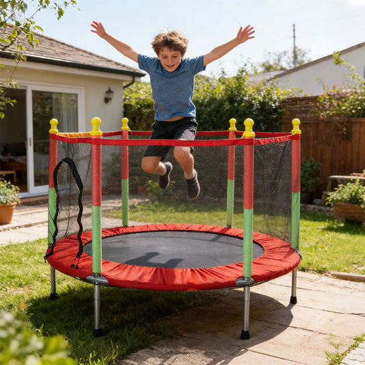 🥳2026 HOT SALE🥳💞50K+ SOLD!🎪🛡️ 50% OFF! Toddler Trampoline with Enclosure – 4.6ft, padded poles & spring‑free. Quiet & stable on any floor. A backyard of fun, right in your living room. Keep grandkids active & happy. 👵💕