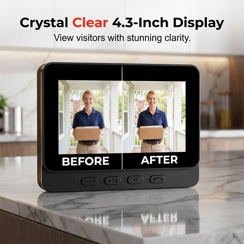 🥳2026 HOT SALE🥳💞50K+ SOLD!📹🚪 54% OFF! Smart Video Doorbell with 4.3″ Display – See & talk to visitors, no need to open the door. Infrared night vision. Stay safe! 🛡️✨