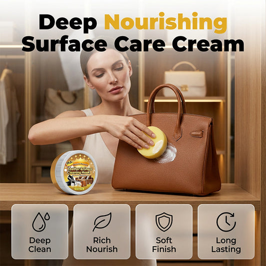 🥳2026 HOT SALE🥳💞50K+ SOLD!🧴✨ 50% OFF! Multi‑Purpose Leather Cleaner & Conditioner – Nourishes, restores shine & hides scuffs. Coconut oil enriched, no water needed. Perfect for bags, shoes & sofas. 👜✨