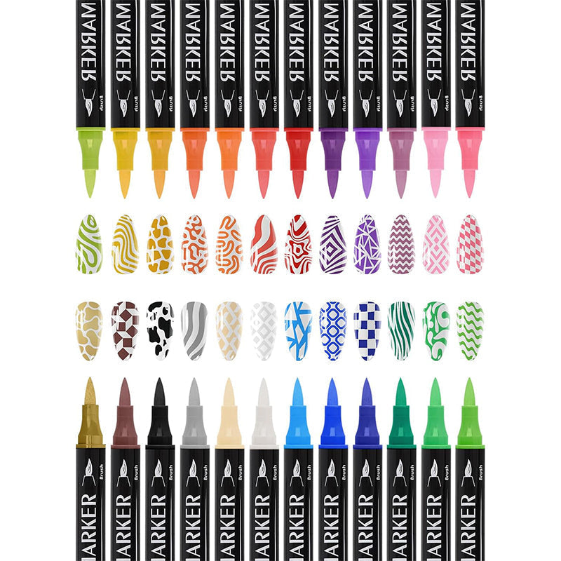 🥳2026 HOT SALE🥳💞50K+ SOLD!🎨💅 50% OFF! Dual-Tip Acrylic Nail Art Pens – 1mm fine + 5mm broad tips. Quick‑dry, vibrant colors. Smooth flow, no skips. Perfect for intricate DIY nails. 🖌️✨