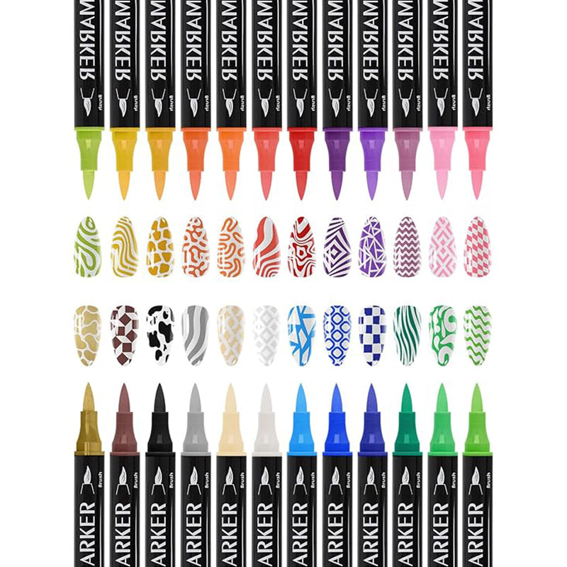 🥳2026 HOT SALE🥳💞50K+ SOLD!🎨💅 50% OFF! Dual-Tip Acrylic Nail Art Pens – 1mm fine + 5mm broad tips. Quick‑dry, vibrant colors. Smooth flow, no skips. Perfect for intricate DIY nails. 🖌️✨