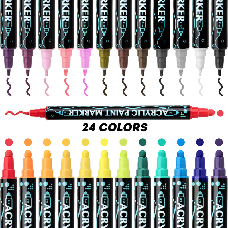 🥳2026 HOT SALE🥳💞50K+ SOLD!🎨💅 50% OFF! Dual-Tip Acrylic Nail Art Pens – 1mm fine + 5mm broad tips. Quick‑dry, vibrant colors. Smooth flow, no skips. Perfect for intricate DIY nails. 🖌️✨