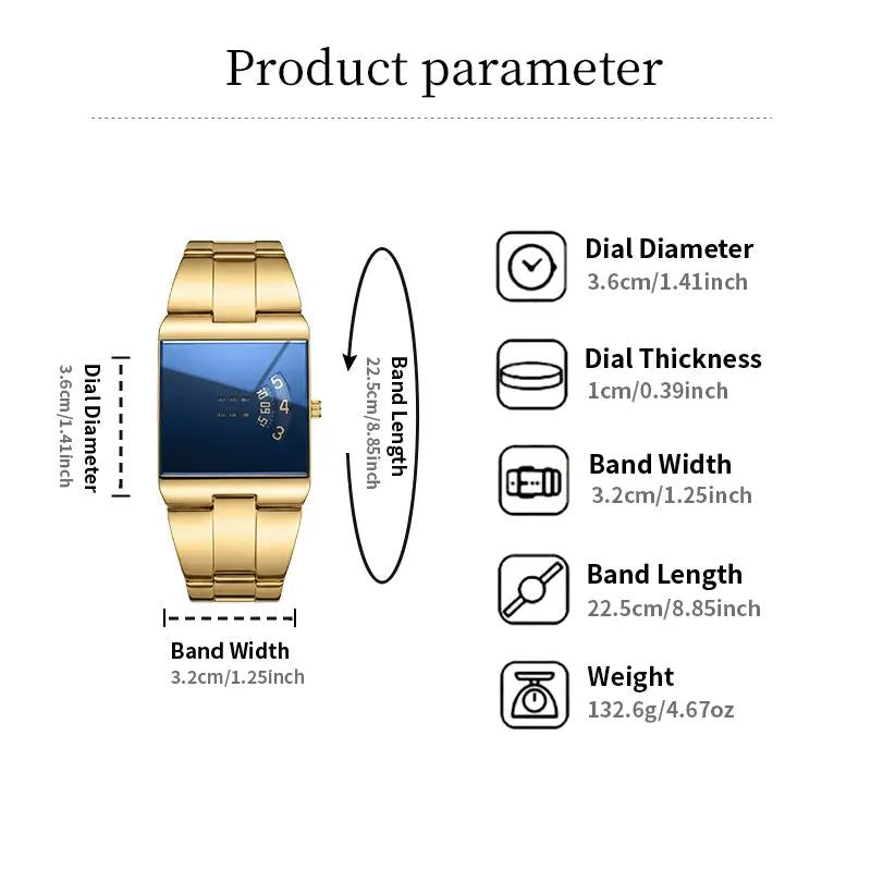 🥳2026 HOT SALE🥳💞50K+ SOLD! ⌚💼 50% OFF! Men's Square Quartz Watch – modern case, stainless steel band & waterproof. Versatile for everyday & business! ✨🛡️