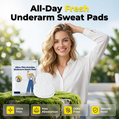 🥳2026 HOT SALE🥳💞50K+ SOLD!👕💧 50% OFF! Invisible Underarm Sweat Pads – Ultra‑thin, breathable. No more yellow stains. Stay fresh & dry all day. ✨🛡️
