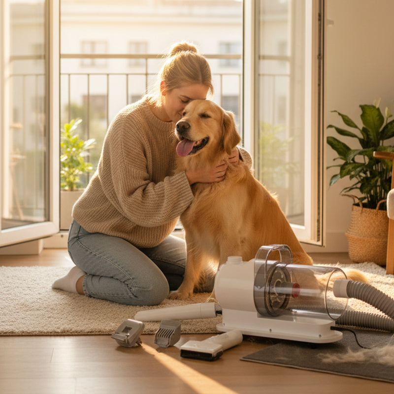 🥳2026 HOT SALE🥳💞50K+ SOLD!🐕✨ 50% OFF! All-in-One Pet Grooming Vacuum Kit – Suction collects 99% of loose fur while you brush. 2.5L dustbin, ultra‑quiet (<65dB). Save on groomers, keep your home clean. A stress‑free grooming solution! 🧹💚