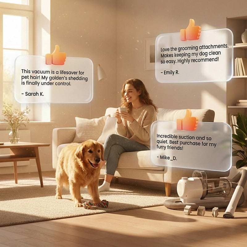 🥳2026 HOT SALE🥳💞50K+ SOLD!🐕✨ 50% OFF! All-in-One Pet Grooming Vacuum Kit – Suction collects 99% of loose fur while you brush. 2.5L dustbin, ultra‑quiet (<65dB). Save on groomers, keep your home clean. A stress‑free grooming solution! 🧹💚