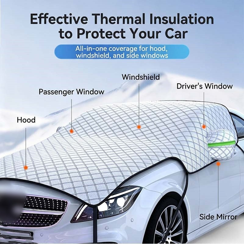 🥳2026 HOT SALE🥳💞50K+ SOLD!❄️☀️ 50% OFF! Car Windshield Snow Cover – All‑season protection – shields from snow, ice, sun & dust. Covers hood, glass & side windows. Strong straps – no slipping! 🚗✨