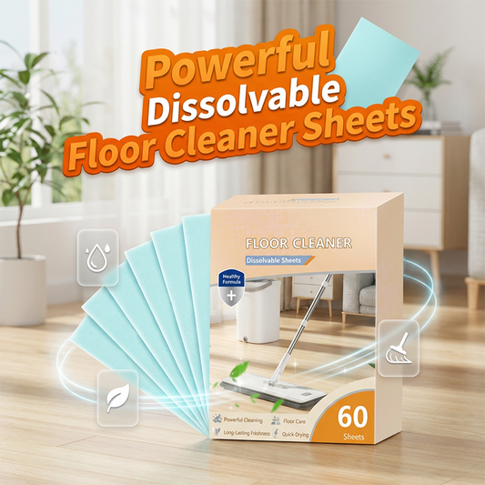 🥳2026 HOT SALE🥳💞50K+ SOLD!💧✨ 50% OFF! Dissolvable Floor Cleaner Sheets – Instant dissolve, zero residue. Safe for all hard floors. 60 sheets, easy storage. 🧹🏠