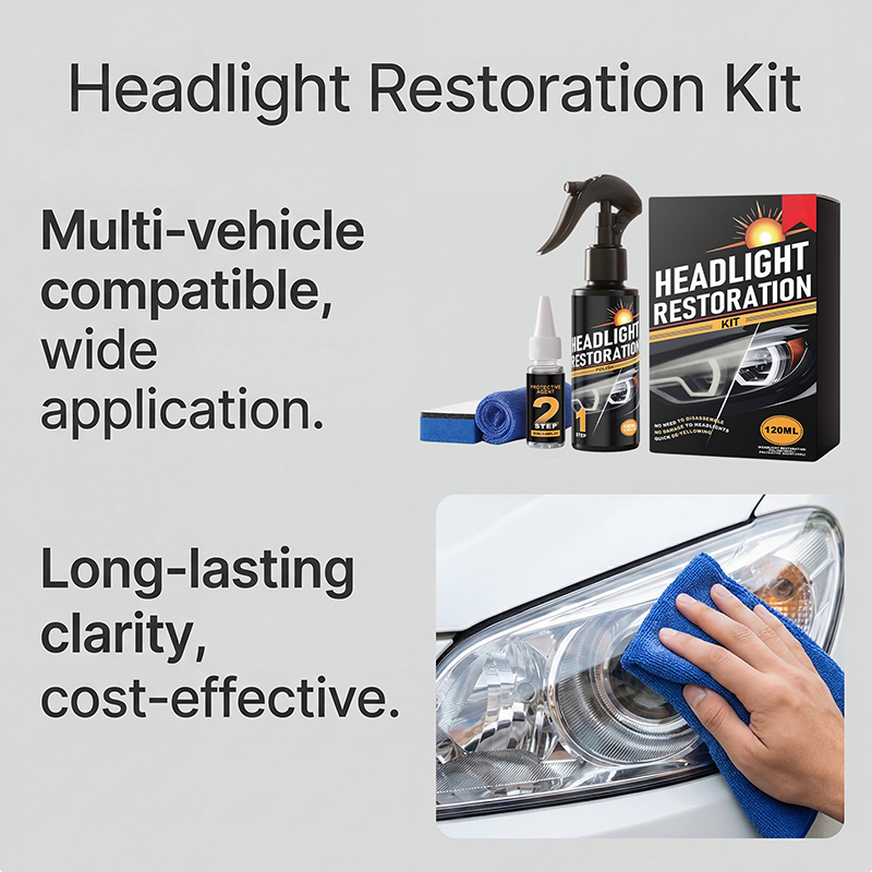 🥳2026 HOT SALE🥳💞50K+ SOLD!⏰🔧 Buy 2 Get 1 Free – LAST DAY! Headlight Restorer Kit – 2 steps, no disassembly. Removes yellow haze, restores clarity. Long‑lasting UV shield. 🚗✨