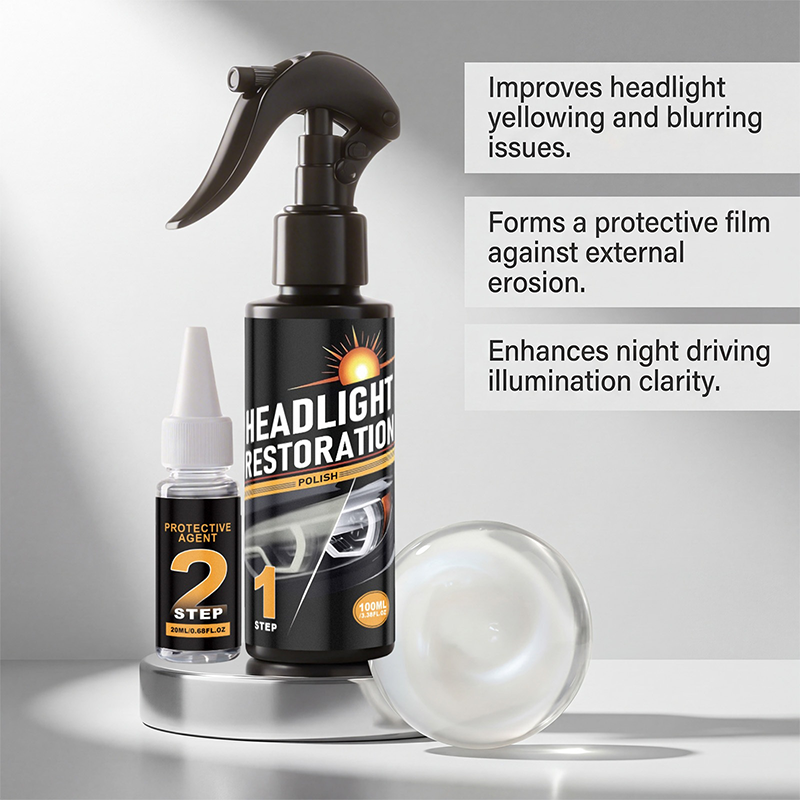 🥳2026 HOT SALE🥳💞50K+ SOLD!⏰🔧 Buy 2 Get 1 Free – LAST DAY! Headlight Restorer Kit – 2 steps, no disassembly. Removes yellow haze, restores clarity. Long‑lasting UV shield. 🚗✨