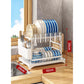 🥳2026 HOT SALE🥳💞50K+ SOLD!🥘💧 50% OFF + Free Shipping! Dish Drying Rack – Two tiers, stable vertical slots. Rotating spout keeps counter dry. No more puddles! 🛡️✅