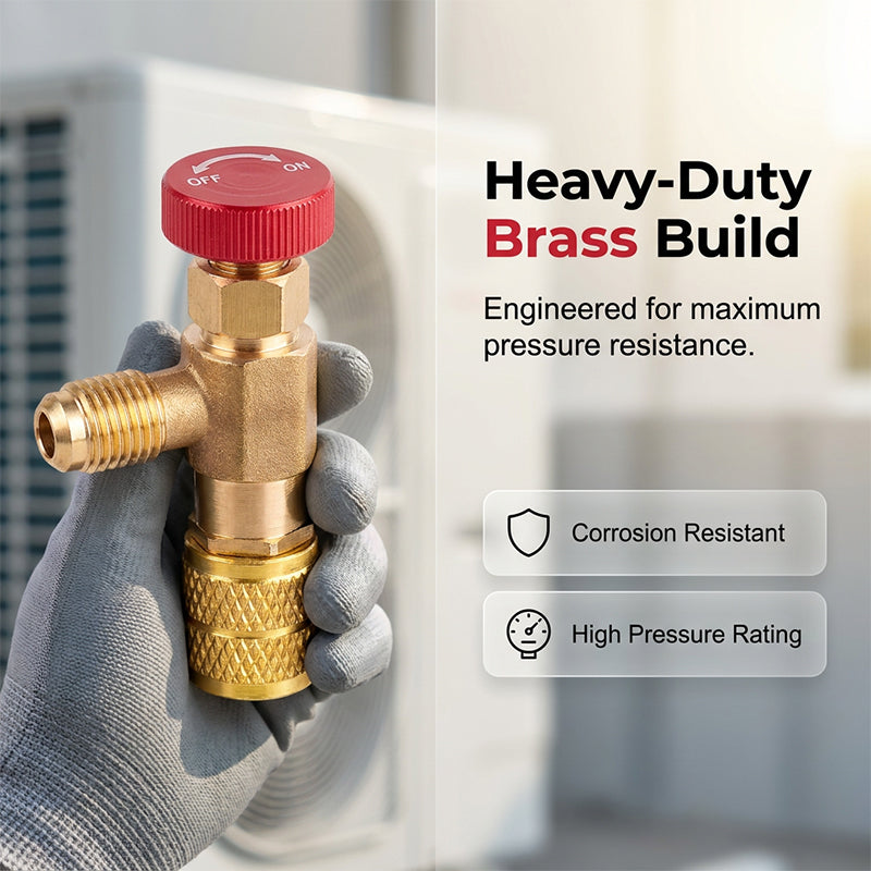 🥳2026 HOT SALE🥳💞50K+ SOLD!❄️🛡️ 50% OFF! HVAC Refrigerant Safety Valve – Brass build, anti‑frostbite. Leak‑proof for R22/R410a. 🔧✨