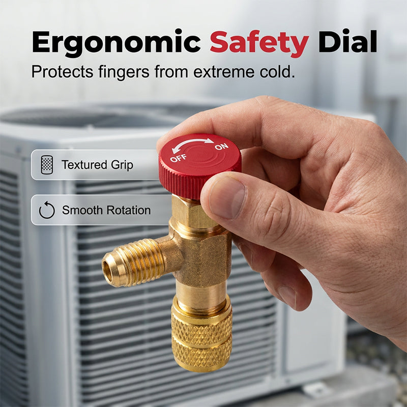 🥳2026 HOT SALE🥳💞50K+ SOLD!❄️🛡️ 50% OFF! HVAC Refrigerant Safety Valve – Brass build, anti‑frostbite. Leak‑proof for R22/R410a. 🔧✨