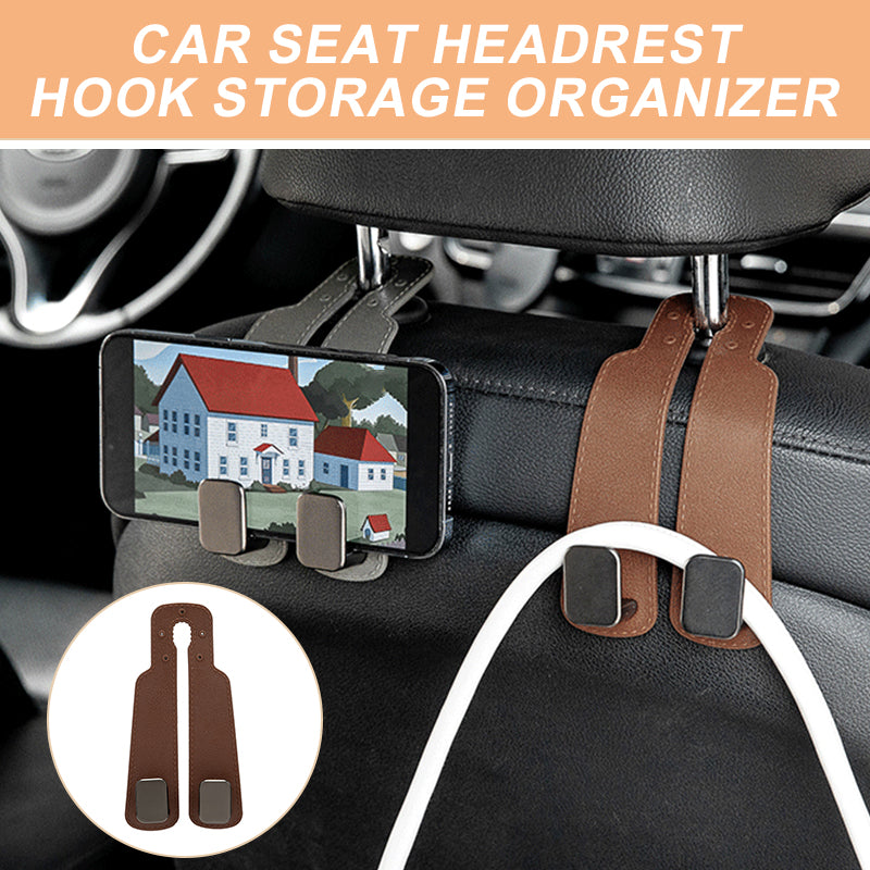 🥳2026 HOT SALE🥳💞50K+ SOLD!🚗🧺 50% OFF! Car Headrest Hook Organizer – Holds bags & groceries. No rolling around, keeps seats tidy. Easy clip-on. 👛✨