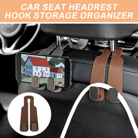 🥳2026 HOT SALE🥳💞50K+ SOLD!🚗🧺 50% OFF! Car Headrest Hook Organizer – Holds bags & groceries. No rolling around, keeps seats tidy. Easy clip-on. 👛✨