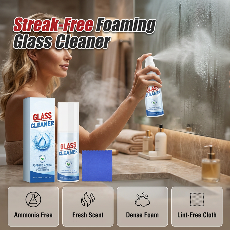 🥳2026 HOT SALE🥳💞50K+ SOLD!🪟✨ 50% OFF! Foaming Glass Cleaner – Streak‑free, no ammonia. Clings to glass, wipes clean. Crystal clear mirrors & windows. 🧼💨