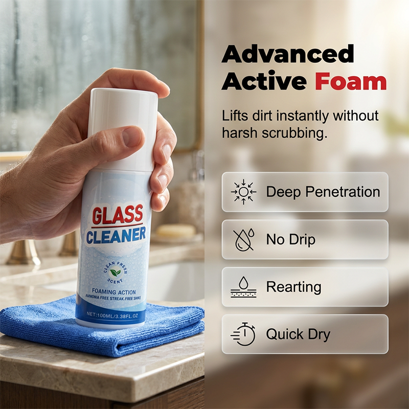 🥳2026 HOT SALE🥳💞50K+ SOLD!🪟✨ 50% OFF! Foaming Glass Cleaner – Streak‑free, no ammonia. Clings to glass, wipes clean. Crystal clear mirrors & windows. 🧼💨