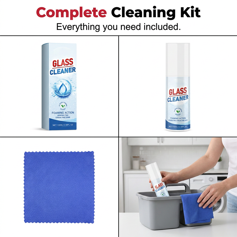 🥳2026 HOT SALE🥳💞50K+ SOLD!🪟✨ 50% OFF! Foaming Glass Cleaner – Streak‑free, no ammonia. Clings to glass, wipes clean. Crystal clear mirrors & windows. 🧼💨