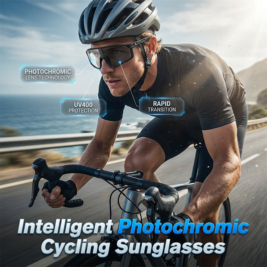 🥳2026 HOT SALE🥳💞50K+ SOLD!🚴🛡️ 50% OFF! UV400 Photochromic Glasses – Clear to tinted, perfect for cycling & driving. Ergonomic fit, all‑day comfort. 🚵‍♂️💨