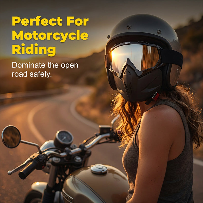 🥳2026 HOT SALE🥳💞50K+ SOLD!🏍️⚡ 50% OFF! Detachable Full Face Goggle Mask – Anti‑fog, windproof & breathable. Quick‑detach goggle system. Weld or ride, face fully protected! 🛡️✨