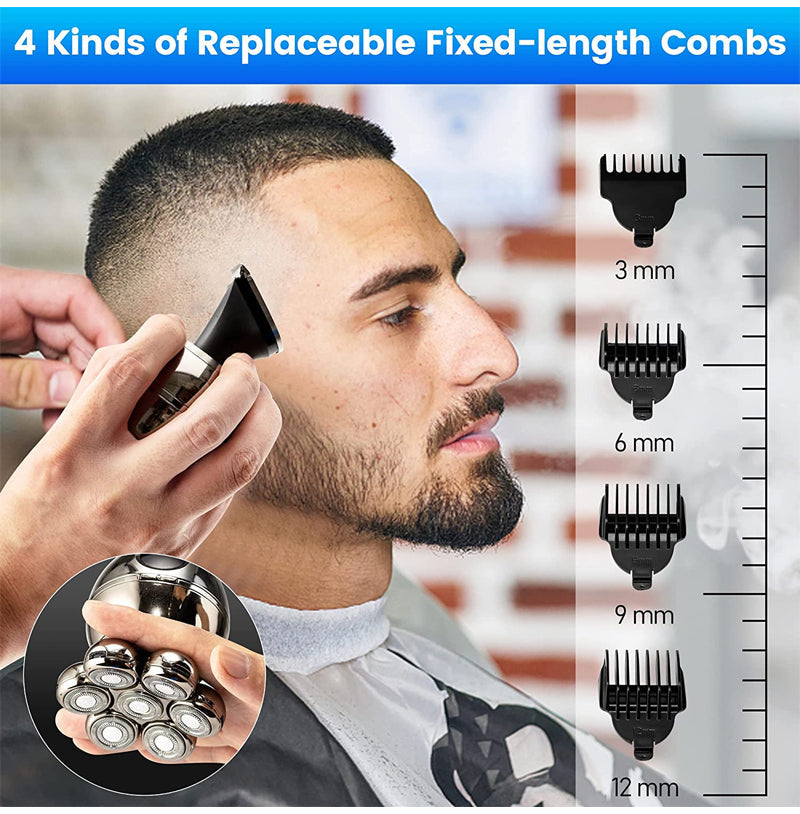 🥳2026 HOT SALE🥳💞50K+ SOLD! 🧔⚡ 50% OFF! Upgrade Multifunctional Shaver – 7D floating close shave, 5 attachments, wireless charging & LED display. Wet & dry, easy clean! 🛡️💪