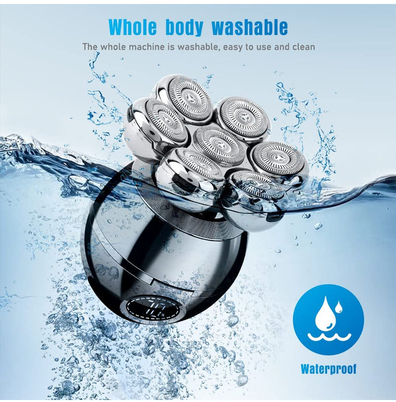🥳2026 HOT SALE🥳💞50K+ SOLD! 🧔⚡ 50% OFF! Upgrade Multifunctional Shaver – 7D floating close shave, 5 attachments, wireless charging & LED display. Wet & dry, easy clean! 🛡️💪