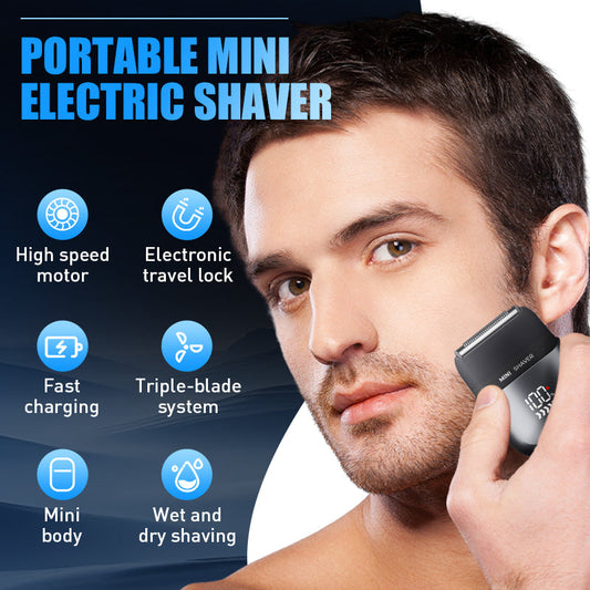 🥳2026 HOT SALE🥳💞50K+ SOLD!🔌🔋 50% OFF! Mini Electric Shaver – 7500RPM, IPX7 wet/dry, 100min runtime. Travel lock, USB‑C fast charge. 🪒💨