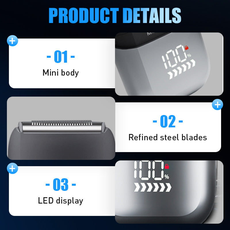 🥳2026 HOT SALE🥳💞50K+ SOLD!🔌🔋 50% OFF! Mini Electric Shaver – 7500RPM, IPX7 wet/dry, 100min runtime. Travel lock, USB‑C fast charge. 🪒💨