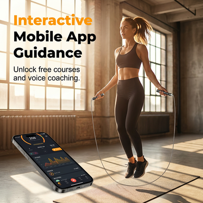 🥳2026 HOT SALE🥳💞50K+ SOLD! 📱🏃 50% OFF! Smart Bluetooth Counting Jump Rope – HD backlit display, real-time tracking, app coaching, tangle-free steel bearings. Anti-slip grip for smooth workouts! 🛡️💪