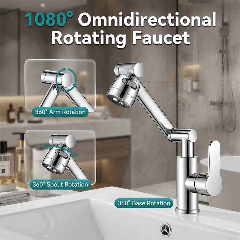🥳2026 HOT SALE🥳💞50K+ SOLD!🚰✨ 50% OFF! 1080° Rotating Mechanical Arm Faucet – Wash hair in sink easily, no splash. Dual flow modes. Rust‑proof & modern. 🛡️💦