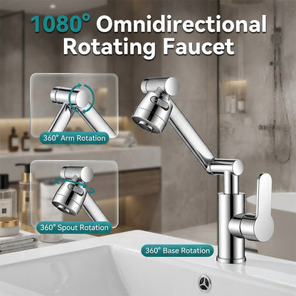 🥳2026 HOT SALE🥳💞50K+ SOLD!🚰✨ 50% OFF! 1080° Rotating Mechanical Arm Faucet – Wash hair in sink easily, no splash. Dual flow modes. Rust‑proof & modern. 🛡️💦