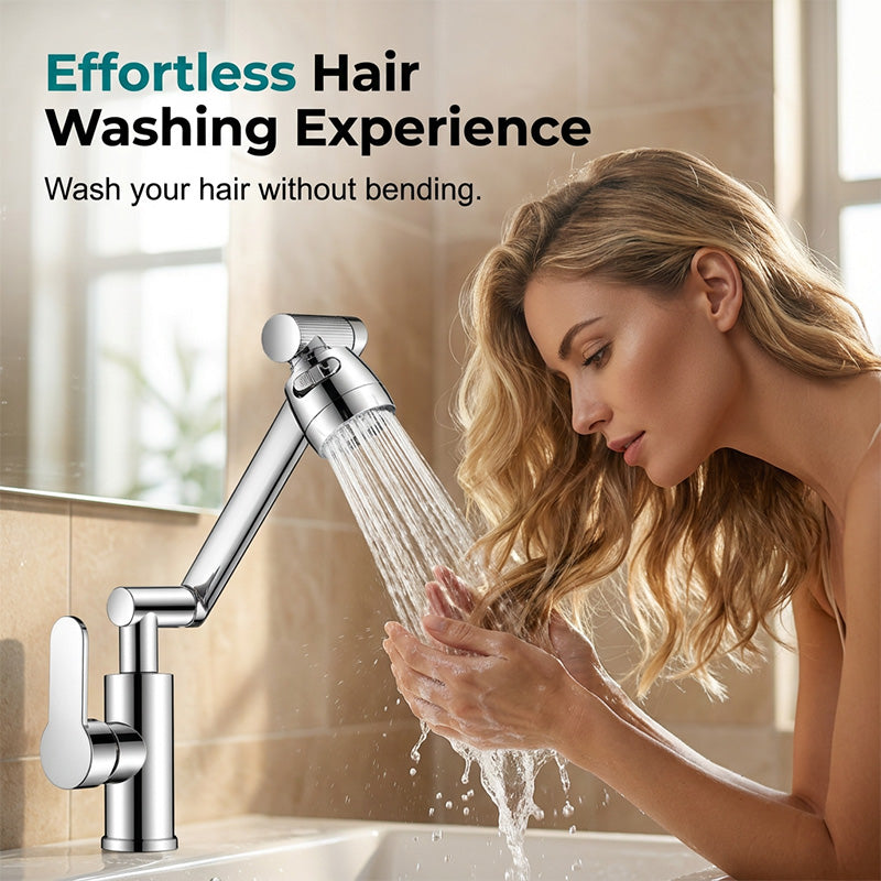 🥳2026 HOT SALE🥳💞50K+ SOLD!🚰✨ 50% OFF! 1080° Rotating Mechanical Arm Faucet – Wash hair in sink easily, no splash. Dual flow modes. Rust‑proof & modern. 🛡️💦