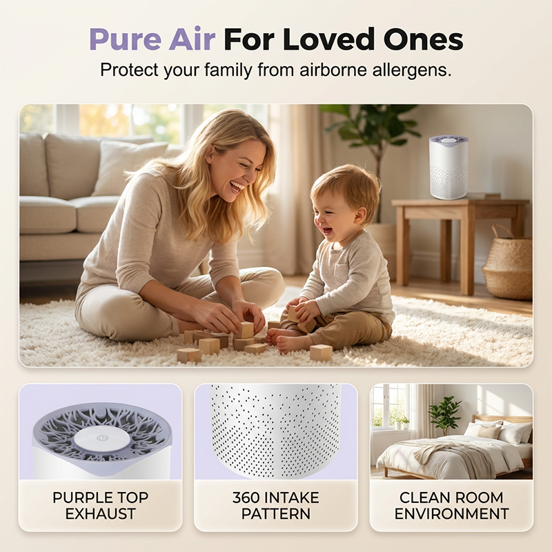 🥳2026 HOT SALE🥳💞50K+ SOLD!🌀🛡️ 50% OFF! Desktop Air Purifier – Whisper‑quiet night mode, 360° intake. USB powered. Sleep better, wake refreshed. 🛌✨