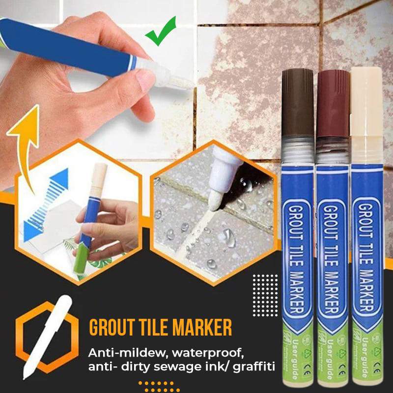 🥳2026 HOT SALE🥳💞50K+ SOLD!🛁✨ 50% OFF! Tile Grout Repair Coloured Pencil – Covers blackened, mouldy joints & restores like‑new colour. Water‑based, non‑toxic – a fresh look in minutes! 🖊️🧴