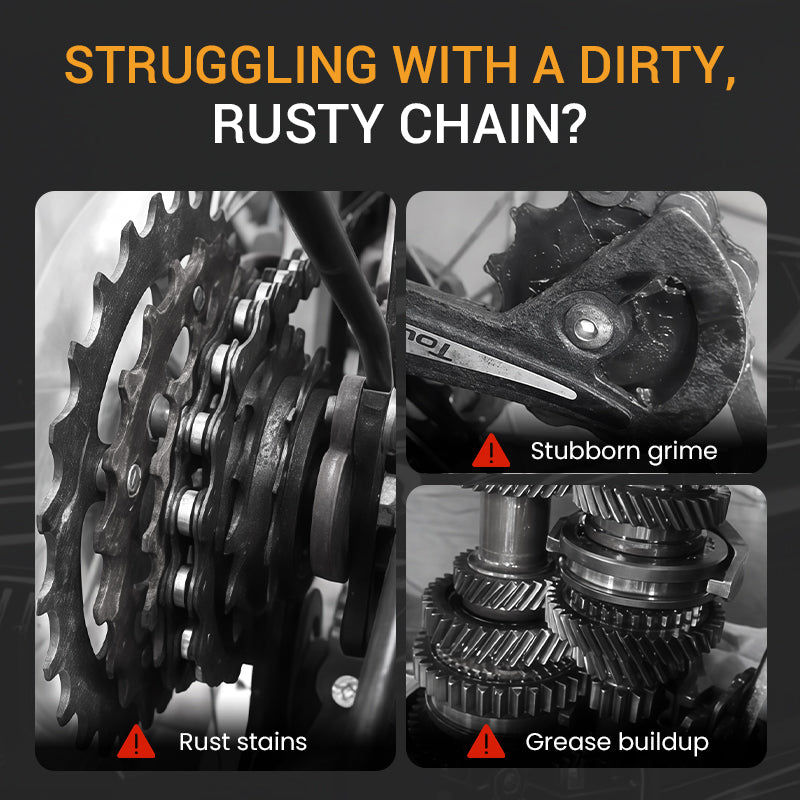 🥳2026 HOT SALE🥳💞50K+ SOLD!🚲✨ 50% OFF! Deep‑Cleaning Chain Cleaner – Dissolves grease, prevents rust. Spray on, wipe off. Keep gears smooth. 🛡️💨