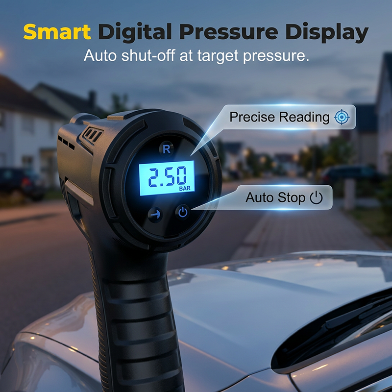 🥳2026 HOT SALE🥳💞50K+ SOLD!📟🔧 50% OFF! Cordless Air Compressor – Smart digital display, set & forget. Ergonomic pistol grip. No more flat tire worries. 🚘🌬️