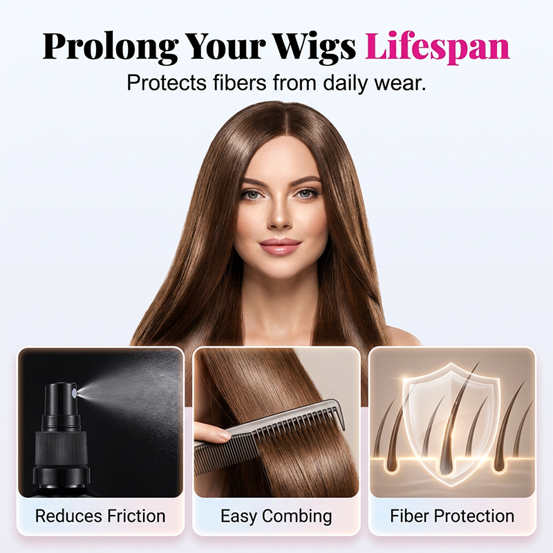 🥳2026 HOT SALE🥳💞50K+ SOLD! 🕊️💖LAST DAY – 50% OFF! Wig Straightening & Smoothing Spray – Instantly detangles, tames frizz. Silky, sleek & manageable. ✨💇‍♀️