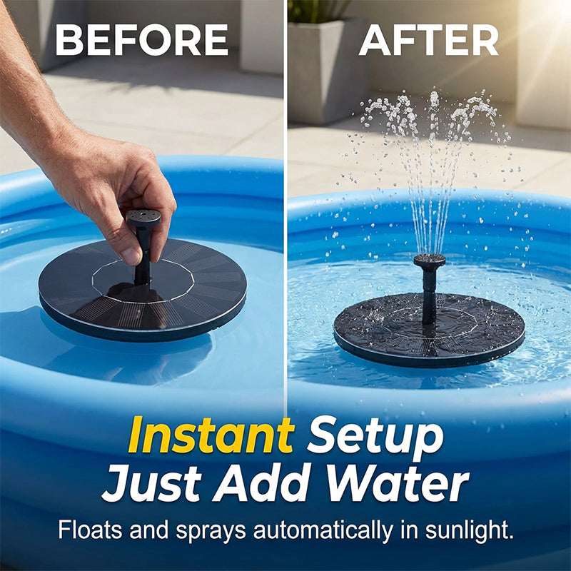 🥳2026 HOT SALE🥳💞50K+ SOLD!🛁☀️ 50% OFF! Solar‑Powered Floating Fountain – No batteries, gentle spray. LED lights, safe for baby’s bath. 🌊✨