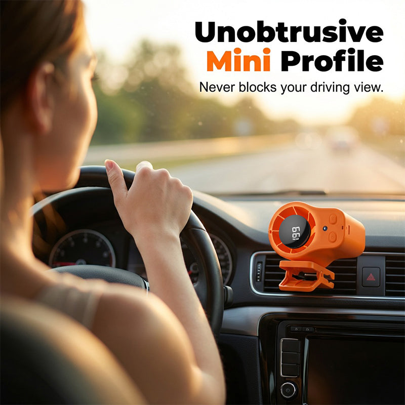 🥳2026 HOT SALE🥳💞50K+ SOLD!🧊💨 50% OFF! Hands‑Free Cooling Fan – LED display, 199 speeds. Car vent or desktop, USB rechargeable. Stay cool anywhere. 🚗✨