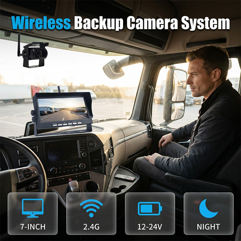🥳2026 HOT SALE🥳💞50K+ SOLD!🚛📹 50% OFF! 7″ Wireless Backup Camera System – Stable 2.4G signal, 12V‑24V. Perfect for trucks & RVs. 🛡️✨