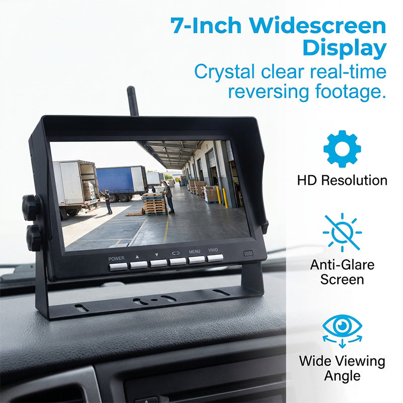🥳2026 HOT SALE🥳💞50K+ SOLD!🚛📹 50% OFF! 7″ Wireless Backup Camera System – Stable 2.4G signal, 12V‑24V. Perfect for trucks & RVs. 🛡️✨