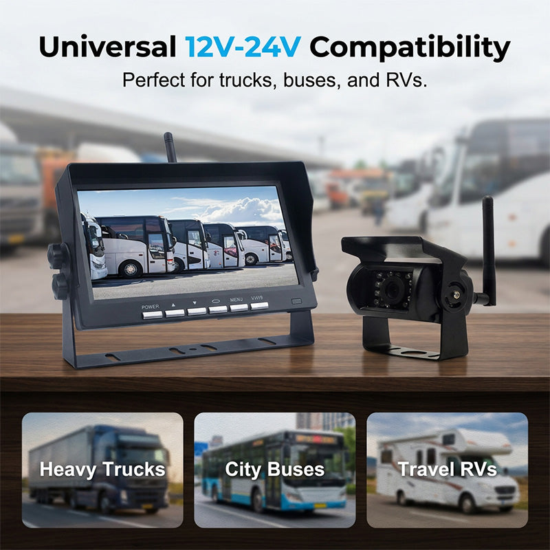 🥳2026 HOT SALE🥳💞50K+ SOLD!🚛📹 50% OFF! 7″ Wireless Backup Camera System – Stable 2.4G signal, 12V‑24V. Perfect for trucks & RVs. 🛡️✨
