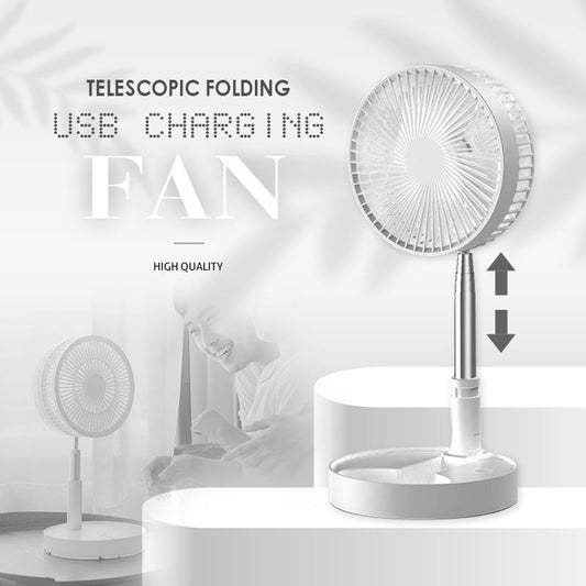 🥳2026 HOT SALE🥳💞50K+ SOLD!🌀🔋 50% OFF! Telescopic Folding USB Fan – Adjustable height, 180° tilt, 4 speeds & quiet. 3600mAh battery, 24H runtime. Perfect for home or travel! 💨✨
