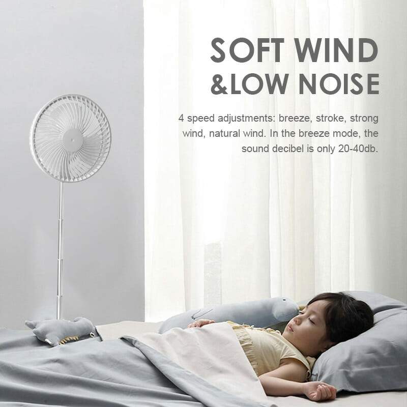 🥳2026 HOT SALE🥳💞50K+ SOLD!🌀🔋 50% OFF! Telescopic Folding USB Fan – Adjustable height, 180° tilt, 4 speeds & quiet. 3600mAh battery, 24H runtime. Perfect for home or travel! 💨✨