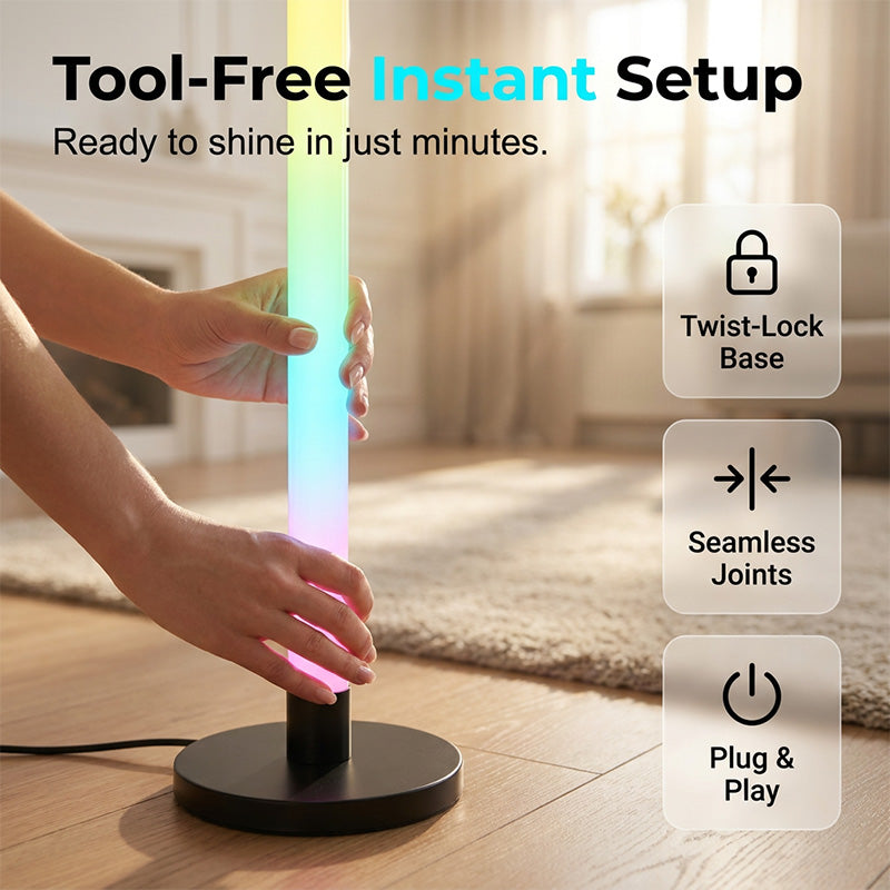 🥳2026 HOT SALE🥳💞50K+ SOLD! 🌈💡 50% OFF! Modern RGB Corner Floor Lamp – Vibrant 5050 LEDs create the perfect mood for gaming, movies & relaxation. Seamless wireless control – transform any room instantly! ✨🛋️