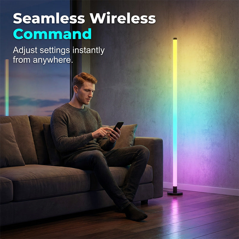 🥳2026 HOT SALE🥳💞50K+ SOLD! 🌈💡 50% OFF! Modern RGB Corner Floor Lamp – Vibrant 5050 LEDs create the perfect mood for gaming, movies & relaxation. Seamless wireless control – transform any room instantly! ✨🛋️