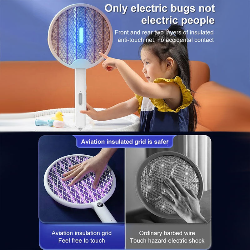 🥳2026 HOT SALE🥳💞50K+ SOLD!🧯🌙 50% OFF! Collapsible Mosquito Swatter with Light – Rechargeable, wall‑mount or handheld. Perfect for kitchen or bedroom. 🛡️💚