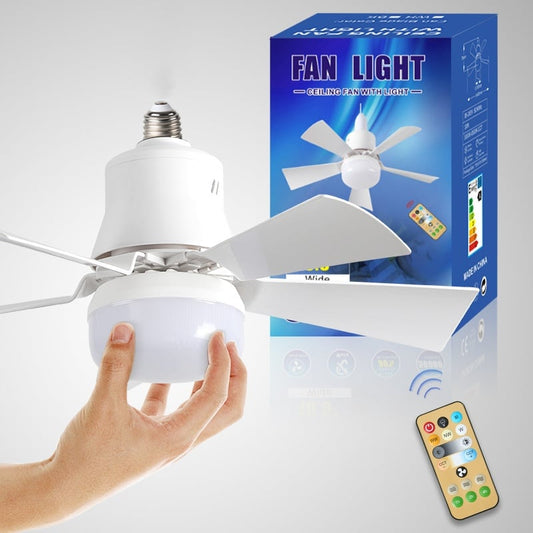 🥳2026 HOT SALE🥳💞50K+ SOLD!💡🌀 50% OFF! 2-in-1 Ceiling Fan & Light – Screws into any bulb socket. No wiring, no electrician. Remote control, 3 speeds. Save £££! 🏠✨