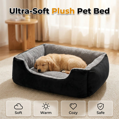 🥳2026 HOT SALE🥳💞50K+ SOLD! 🐾☁️ 50% OFF! All‑Season Plush Pet Bed – Ultra‑soft cloud‑like fabric, raised rim for neck support. Anti‑slip bottom & machine washable – cozy comfort all year round! 🛏️✨