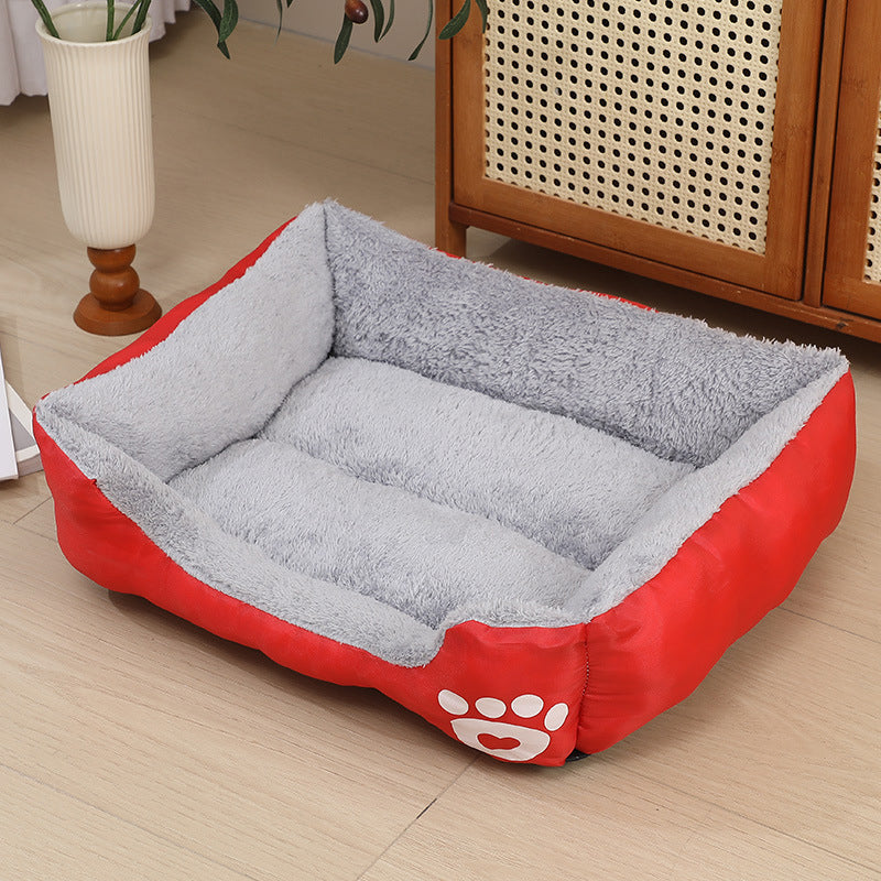 🥳2026 HOT SALE🥳💞50K+ SOLD! 🐾☁️ 50% OFF! All‑Season Plush Pet Bed – Ultra‑soft cloud‑like fabric, raised rim for neck support. Anti‑slip bottom & machine washable – cozy comfort all year round! 🛏️✨